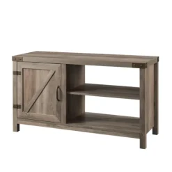 Kirkland's Home Barn Door Wash Tv Stand With Open Shelves- Tv Stands & Media Consoles