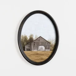 Kirkland's Home Barn Landscape Oval Framed Art Print- Framed Art