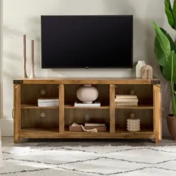 Kirkland's Home Barnwood Barn Doors Tv Stand- Tv Stands & Media Consoles