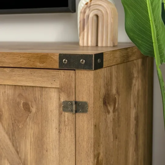 Kirkland's Home Barnwood Barn Doors Tv Stand- Tv Stands & Media Consoles