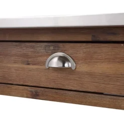 Kirkland's Home Barnwood Sonoma Stainless Steel Top Kitchen Cart- Kitchen Islands & Bar Carts