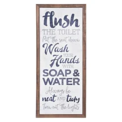 Kirkland's Home Bathroom Rules Typography Wall Plaque- Wall Quotes & Signs