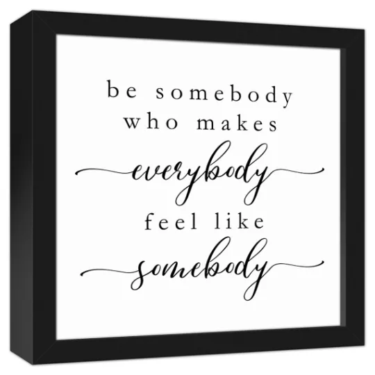 Kirkland's Home Be Somebody Framed Canvas Wall Plaque- Wall Quotes & Signs