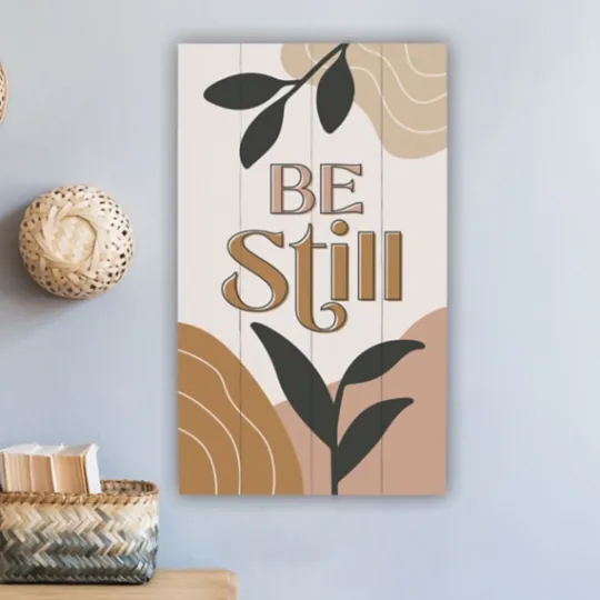Kirkland's Home Be Still Wood Slat Wall Plaque- Wall Quotes & Signs