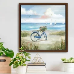 Kirkland's Home Beach Bike Bliss Framed Canvas Art Print- Framed Art