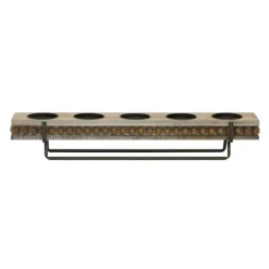 Kirkland's Home Beaded Wood And Metal Base Candle Holder- Candle Holders