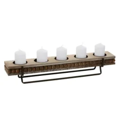 Kirkland's Home Beaded Wood And Metal Base Candle Holder- Candle Holders