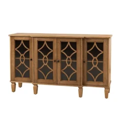 Kirkland's Home Becky Acorn Wood 4-Door Sideboard- Cabinets & Sideboards