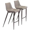 Kirkland's Home Beige & Brown Faux Leather 2-Pc. Bar Stool Set- Bar Stools & Counter Height Stools