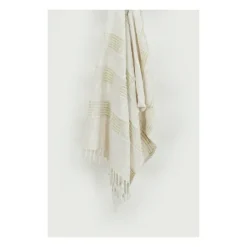 Kirkland's Home Beige And Ivory Woven Stripe Throw- Blankets & Throws