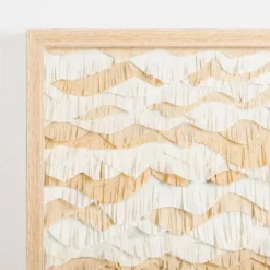Kirkland's Home Beige And White Crinkle Paper Wall Plaque- Wall Plaques