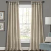 Kirkland's Home Beige Burlap Knotted Curtain Panel Set, 108 In.- Curtains & Drapes