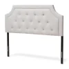 Kirkland's Home Beige Button Tufted Scalloped Queen Headboard- Beds & Headboards