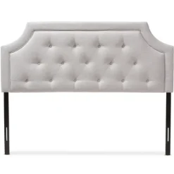 Kirkland's Home Beige Button Tufted Scalloped Queen Headboard- Beds & Headboards