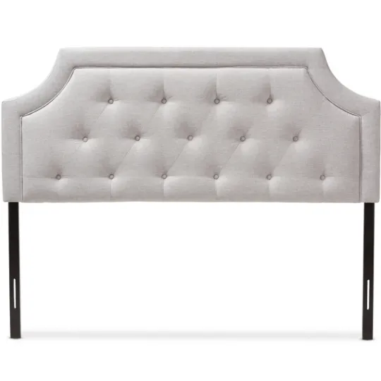 Kirkland's Home Beige Button Tufted Scalloped Queen Headboard- Beds & Headboards