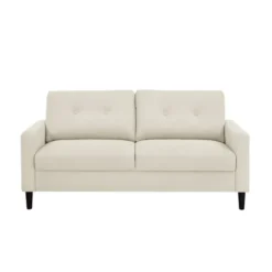 Kirkland's Home Beige Button Tufted Sofa- Sofas & Loveseats