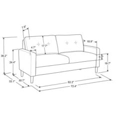 Kirkland's Home Beige Button Tufted Sofa- Sofas & Loveseats