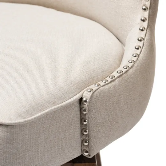 Kirkland's Home Beige Button Tufted Swivel Bar Stools, Set Of 2- Bar Stools & Counter Height Stools