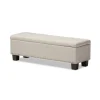 Kirkland's Home Beige Button-Tufted Upholstered Storage Bench- Benches & Ottomans