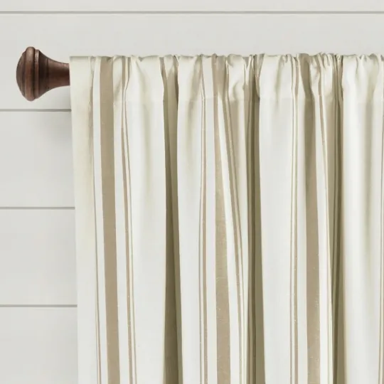 Kirkland's Home Beige Farmhouse Stripe Curtain Panels, Set Of 2- Curtains & Drapes