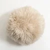 Kirkland's Home Beige Faux Fur Sphere Pillow- Pillows