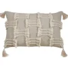 Kirkland's Home Beige Frayed Tassel Lumbar Pillow- Pillows