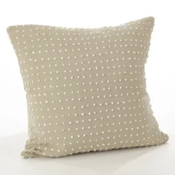 Kirkland's Home Beige French Knotted Square Throw Pillow- Pillows
