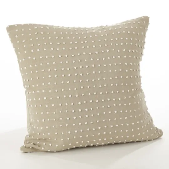 Kirkland's Home Beige French Knotted Square Throw Pillow- Pillows