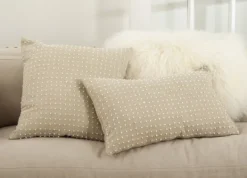 Kirkland's Home Beige French Knotted Square Throw Pillow- Pillows