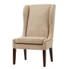 Kirkland's Home Beige High Wingback Nailhead Trim Dining Chair- Dining Chairs