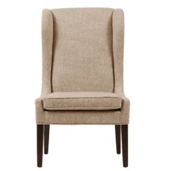 Kirkland's Home Beige High Wingback Nailhead Trim Dining Chair- Dining Chairs