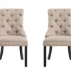 Kirkland's Home Beige Hourglass Tufted Dining Chairs, Set Of 2- Dining Chairs