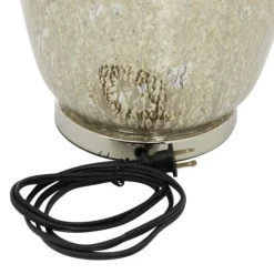 Kirkland's Home Beige Marbled Mercury Glass Table Lamp- Table Lamps