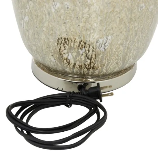 Kirkland's Home Beige Marbled Mercury Glass Table Lamp- Table Lamps
