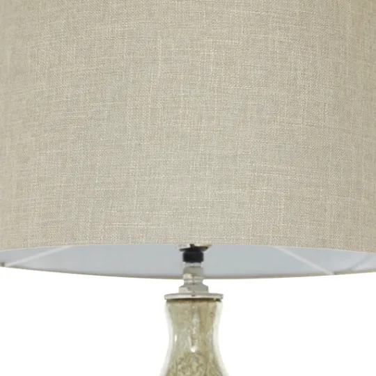 Kirkland's Home Beige Marbled Mercury Glass Table Lamp- Table Lamps