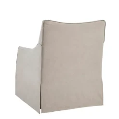 Kirkland's Home Beige Martha Stewart Skirted Swivel Accent Chair- Accent Chairs