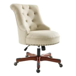 Kirkland's Home Beige Miller Tufted Office Chair- Office Furniture