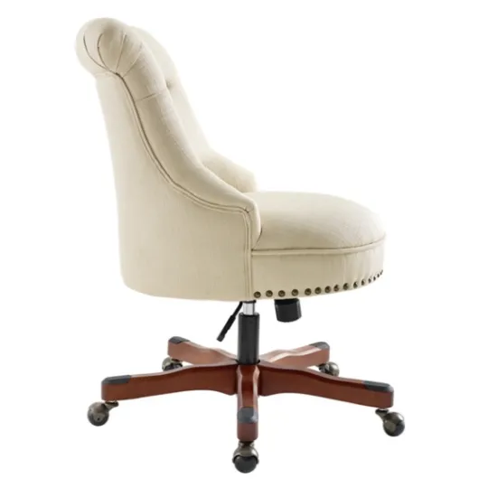 Kirkland's Home Beige Miller Tufted Office Chair- Office Furniture