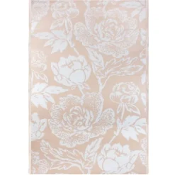 Kirkland's Home Beige Roses Outdoor Area Rug, 4X6- Outdoor Rugs