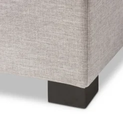 Kirkland's Home Beige Tufted Contemporary Storage Bench- Benches & Ottomans