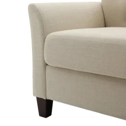 Kirkland's Home Beige Upholstered Button Tufted Loveseat- Sofas & Loveseats