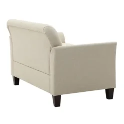 Kirkland's Home Beige Upholstered Button Tufted Loveseat- Sofas & Loveseats