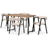 Kirkland's Home Beige Upholstered Metal Frame 5-Pc. Dining Set- Dining Tables