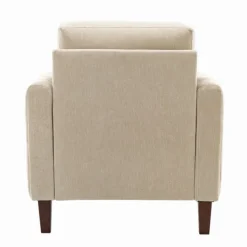 Kirkland's Home Beige Velvet Channel Stitch Accent Chair- Accent Chairs