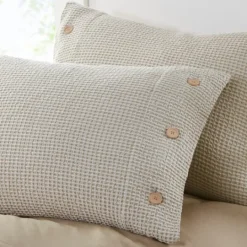 Kirkland's Home Beige Waffle Weave 3-Pc. Queen Duvet Cover Set- Duvets