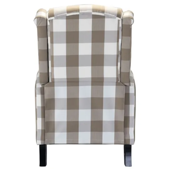 Kirkland's Home Beige Windowpane Plaid Recliner- Accent Chairs