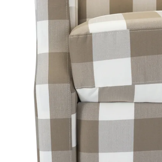 Kirkland's Home Beige Windowpane Plaid Recliner- Accent Chairs