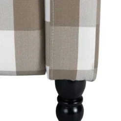 Kirkland's Home Beige Windowpane Plaid Recliner- Accent Chairs