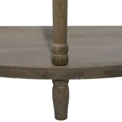 Kirkland's Home Beige Wood And Metal Half Moon Console Table- Console Tables