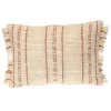 Kirkland's Home Beige Woven Red Stripes Lumbar Pillow- Pillows